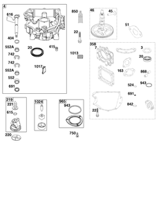Crankcase Cover/Sump Group Diagram and Parts List for 44N677-0064-B5 400000 - 699999 Briggs and Stratton Engine